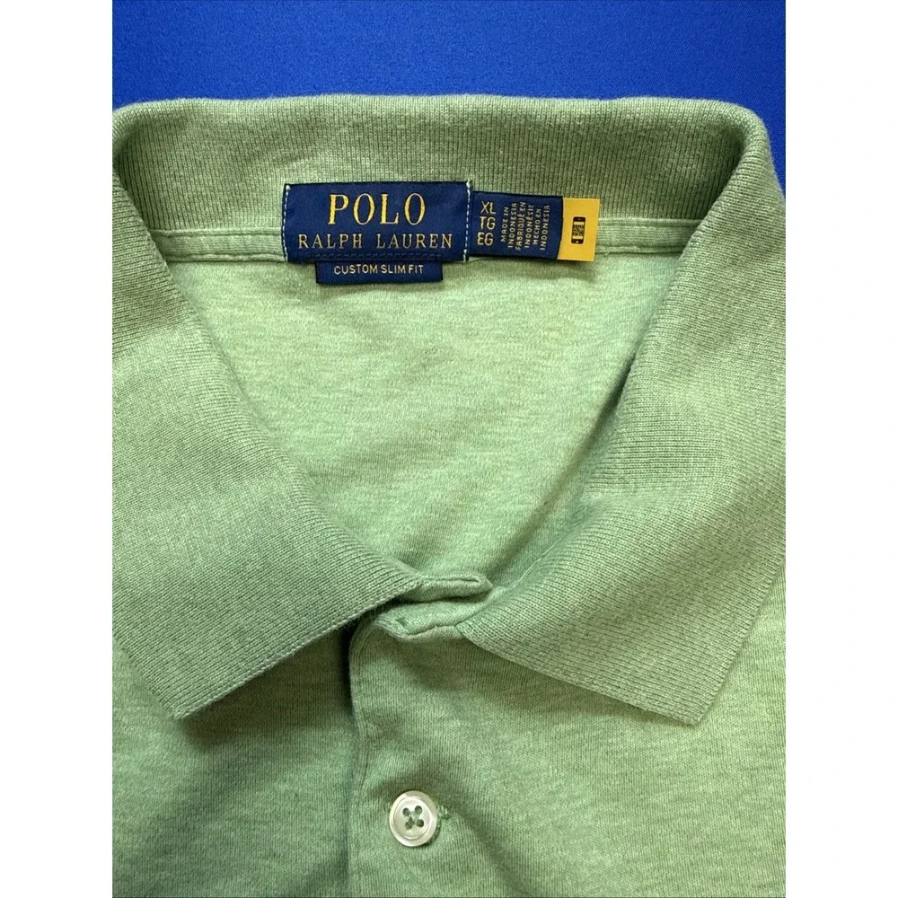 Polo Ralph Lauren Men's XL Polo Shirt Custom Slim Fit Short Sleeve Light Green